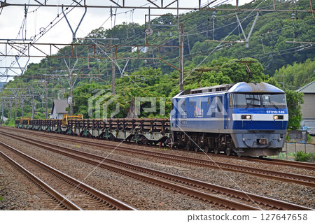 Tokaido Main Line Ninomiya-Oiso JR Freight EF210-149 (Suita) + Nippon Steel Chiki 12B Long Rail Tokaido Main Line Ninomiya-Oiso JR Freight EF210-149 (Suita) + Nippon Steel Chiki 12B Long Rail 127647658