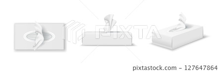 White Tissue Boxes on Clean White Background White Tissue Boxes on Clean White Background 127647864