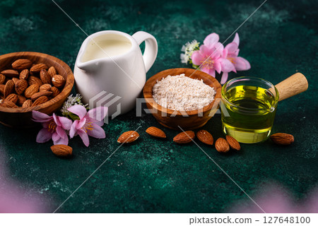 Almond alternative milk, oil and flour Almond alternative milk, oil and flour 127648100