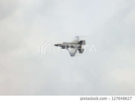 Lockheed Martin F35 Lightning II Multirole strike fighter at airshow. 127648627