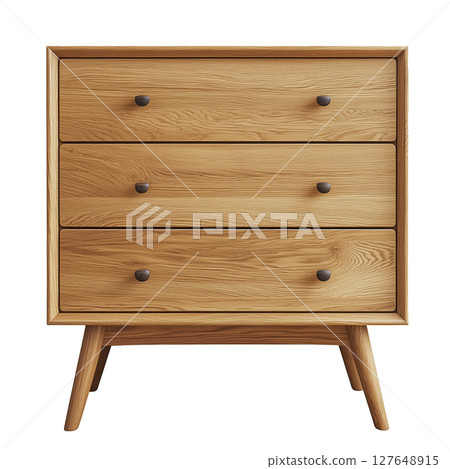 Modern Wooden Dresser With Three Spacious Drawers, Ideal for Bedroom Organization 127648915