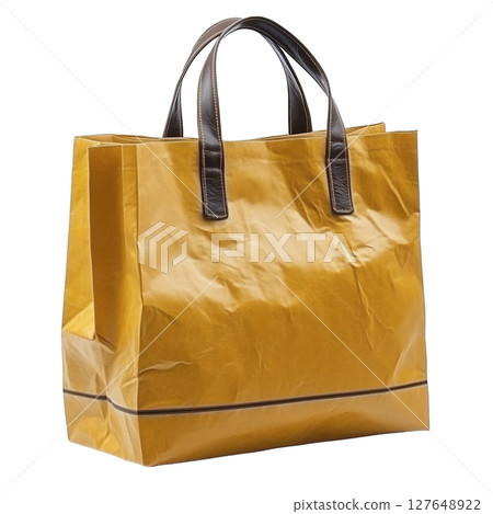 Stylish Yellow Tote Bag Made From Durable Material With Black Handles for Daily Use Stylish Yellow Tote Bag Made From Durable Material With Black Handles for Daily Use 127648922