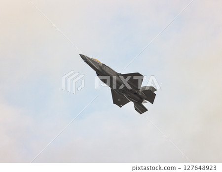 Lockheed Martin F35 Lightning II Multirole strike fighter at airshow. 127648923