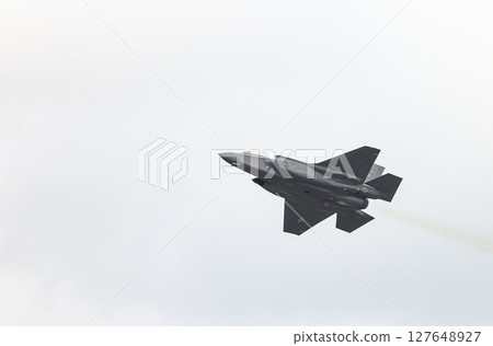 Lockheed Martin F35 Lightning II Multirole strike fighter at airshow. 127648927