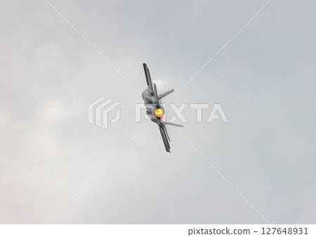 Lockheed Martin F35 Lightning II Multirole strike fighter at airshow. 127648931
