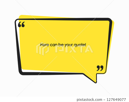 Speech bubble. Space for quote text, frame message 127649077