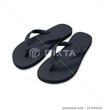 Black Flip Flops Suitable for Casual Summer Wear and Beach Trips 127649185