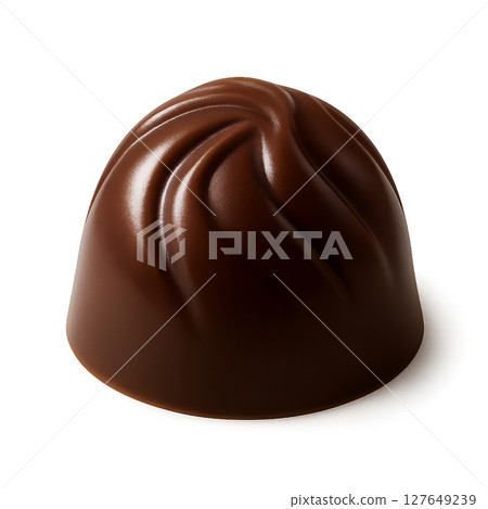 Delicious Dark Chocolate Truffle With Smooth, Swirled Texture, Perfect for Indulgent Moments 127649239