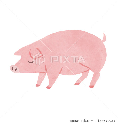 粉紅豬水彩手繪插畫 粉紅豬水彩手繪插畫 127650085