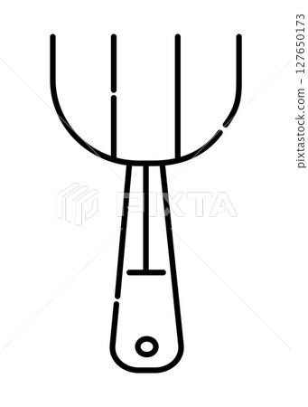 Simple fork black and white vector line icon Simple fork black and white vector line icon 127650173