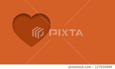 Orange textured canvas background with heart shape cutout Orange textured canvas background with heart shape cutout 127650896