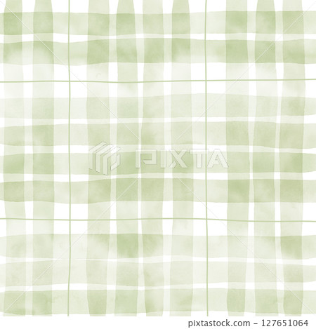 Sage Green Plaid Tartan Gingham Check Hand Drawn Background Pattern Overlay 127651064