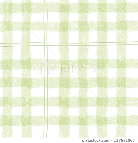 Sage Green Plaid Tartan Gingham Check Hand Drawn Background Pattern Overlay 127651065
