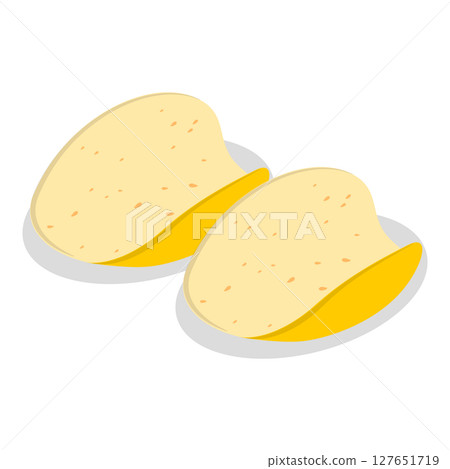 3D Isometric Flat Set of Potatoe Products. Item 1 3D Isometric Flat Set of Potatoe Products. Item 1 127651719