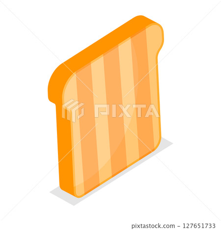 3D Isometric Flat  Set of Breakfast Toasted Bread. Item 4 127651733