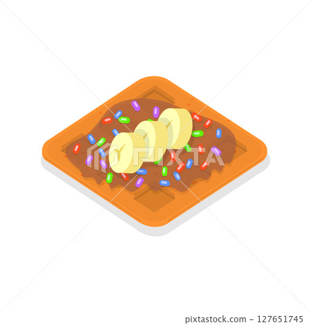 3D Isometric Flat  Illustration of Homemade Pastry. Item 2 127651745