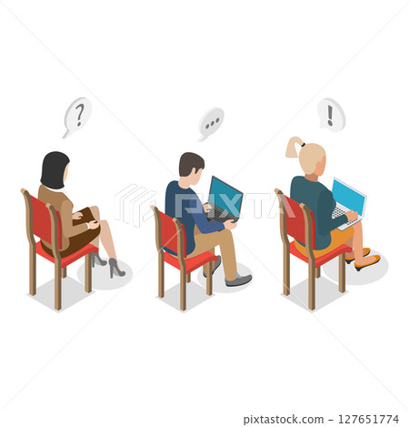 3D Isometric Flat  Illustration of Lecture Or Seminar. Item 1 127651774