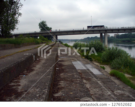 metal steel bridge over the river metal steel bridge over the river 127652082