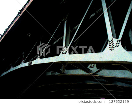 metal iron bridge construction over the river metal iron bridge construction over the river 127652129