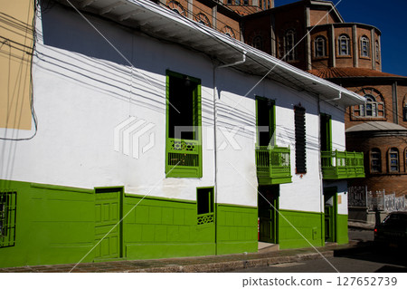 Beautiful streets of the Heritage Town of Jerico located in the Department of Antioquia in Colombia. Beautiful streets of the Heritage Town of Jerico located in the Department of Antioquia in Colombia. 127652739