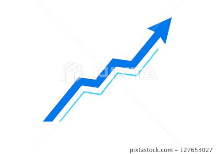 Rising arrow/growth graph material White background series for business use Rising arrow/growth graph material White background series for business use 127653027