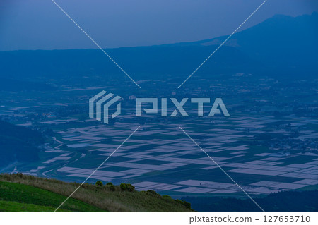 (Kumamoto Prefecture) View from Mount Aso's Daikanbo peak (Kumamoto Prefecture) View from Mount Aso's Daikanbo peak 127653710