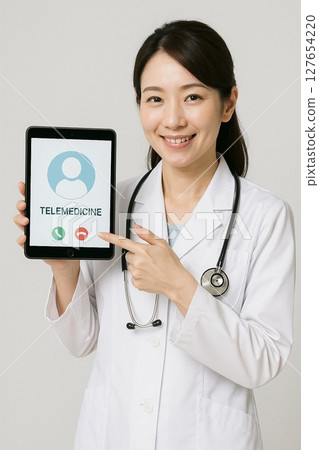 Telemedicine support, doctor-guided video consultation experience 127654220