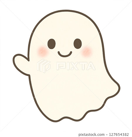 可愛的幽靈角色 127654382