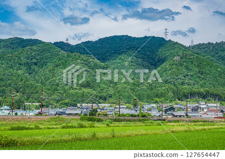 途經滋賀縣長濱市與鄉町湖北部的北陸本線 127654447