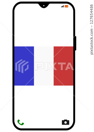 智慧型手機上的法國國旗 智慧型手機上的法國國旗 127654486