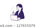 微笑的女工作人員在線解釋 127655079