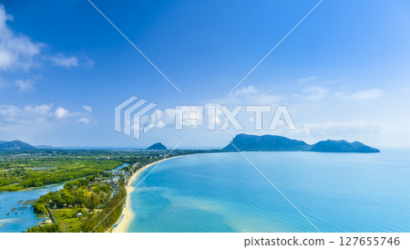 The blue sea of Prachuap Khiri Khan, Thailand The blue sea of Prachuap Khiri Khan, Thailand 127655746