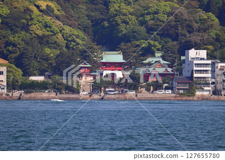 從壇浦近海看到的赤間神社和阿彌陀寺公園 127655780