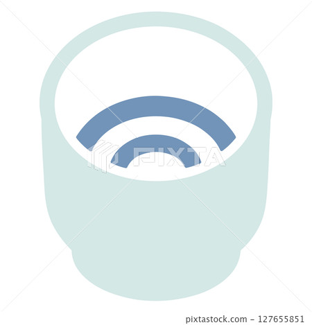 Aerial view of sake cup 127655851