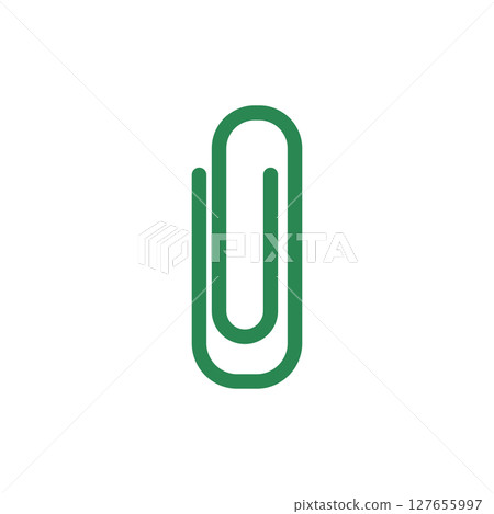 文具_扁平_迴紋針_綠色 127655997