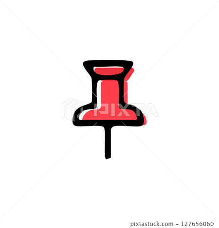 文具_手繪彩色_圖釘 127656060