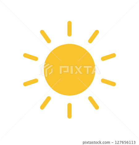 簡單的太陽圖示（陽光標記） 127656113