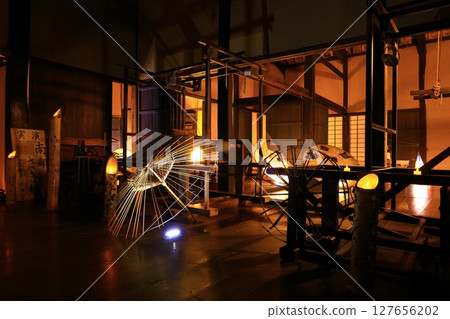 Japanese style image, old Japanese umbrella and Japanese scenery Japanese style image, old Japanese umbrella and Japanese scenery 127656202