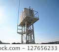 Rooftop elevated water tank 127656233