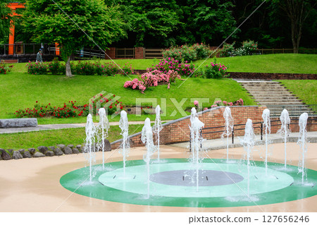 Higashizawa Rose Park with a fountain installed in 2025, Yamagata Prefecture 127656246