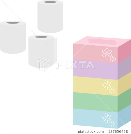 衛生紙和薄紙插畫素材集 衛生紙和薄紙插畫素材集 127656458