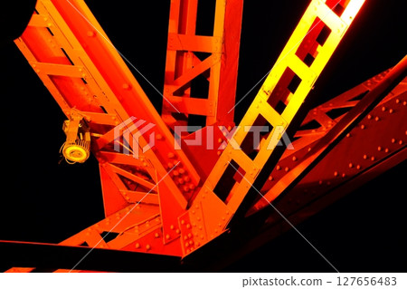 Tokyo Tower shining in the night sky 127656483
