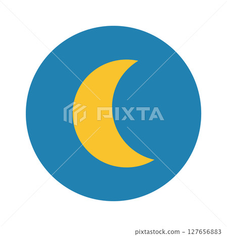 夜間天氣圖示（月亮標記、夜空） 127656883