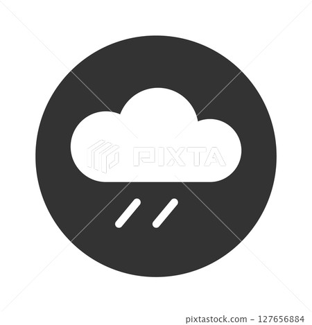 雨天圖示(單色、雨雲和雨滴) 雨天圖示(單色、雨雲和雨滴) 127656884