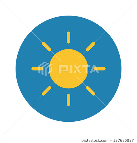 Sunny weather icon (sun mark, flat design) 127656887