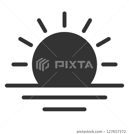 日出天氣圖示（單色，簡單） 127657372