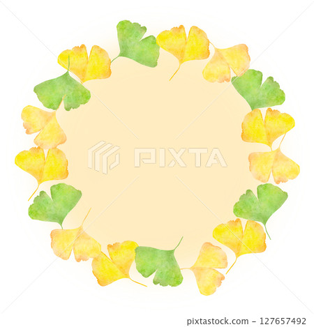 Ginkgo, ginkgo, autumn, watercolor, illustration 127657492