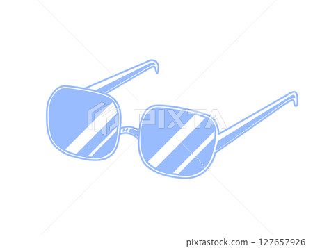 Simple sunglasses (blue) 127657926