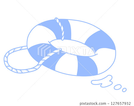 游泳圈圖示(簡約藍色) 游泳圈圖示(簡約藍色) 127657932