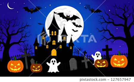 萬聖節南瓜AI生成背景 127657947